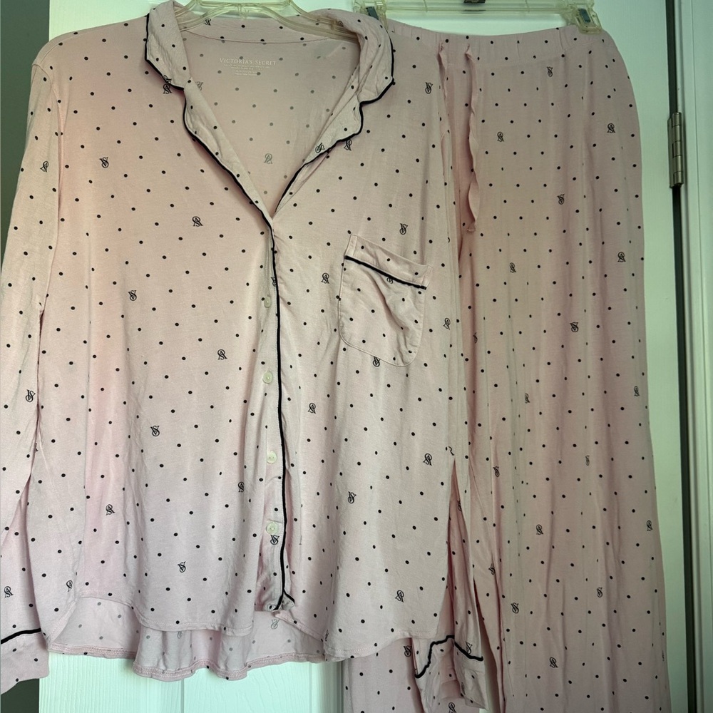 Victoria Secret Pink Polka Dot Modal Pajama Set in XL